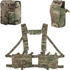 Custom Tactical Chest Rig Lightweight Quick Release Outdoor Game Hunting Bag Chest Rig Tactical Vest With Pouch Tactical Micro Chest Vest Mini Style Tactical Chest Rig Multifunctional Camouflage Chest Rig for Unisex