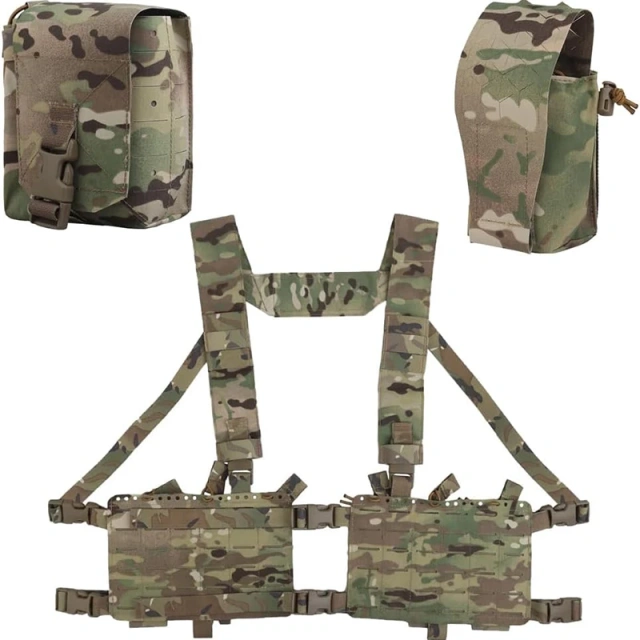 Custom Tactical Chest Rig Lightweight Quick Release Outdoor Game Hunting Bag Chest Rig Tactical Vest With Pouch Tactical Micro Chest Vest Mini Style Tactical Chest Rig Multifunctional Camouflage Chest Rig for Unisex