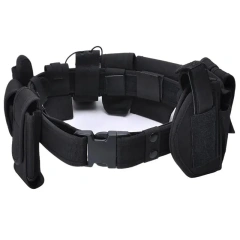 Lightweight Tactical Flashlight Pouch Sets Multifunctional Utility Kit Belt Duty Belt Security Duty Belts With Tool Pouches  Men multifunctional Hiking Rigger Nylon Web Work Belt with Heavy Duty Quick Release Buckle Tactical Belts