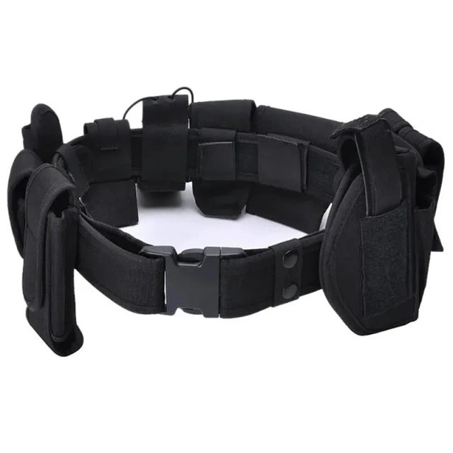 Lightweight Tactical Flashlight Pouch Sets Multifunctional Utility Kit Belt Duty Belt Security Duty Belts With Tool Pouches  Men multifunctional Hiking Rigger Nylon Web Work Belt with Heavy Duty Quick Release Buckle Tactical Belts
