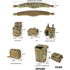 Adjustable Premium Tensile Strength Field Adventure Outdoor Work Tactical Battle Belt Camping Outdoor Hunting Duty Belt  Waterproof multifunctional Adjustable Training Men's Ratchet Casual Web Belt with Click Buckle Nylon Waist Strap