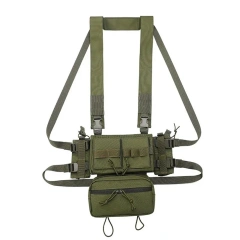 Tactical Chest Pouches Rig with Mag Pouch Tactical Vest for Chest Multifunctional Tactical Hunting Modular Rig Vest military Outdoor Tactical Gear Chest Rig Tactical Molle Vest Pouch Bag Carrier Camouflage Tactical Chest Rig