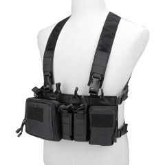 Customized High Quality Tactical Chest Vest Rig Tactical Vest with Multi-pockets Outdoor Training Hunting Vest Tactical Chest Rig Vest Adjustable X Harness Hunting Vest with Mag Pouches for Training Tactical Chest Bag Rig