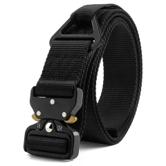 Fashionable Training Durable Men Nylon Webbing Utility Belt with V-ring Heavy Duty Quick-Release Buckle Tactical Rigger Belt  High Quality Mountaineering Outdoor wear-resistant sport enthusiasts Tactical Belt outdoor Security Duty Equipment Duty Belt