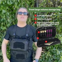 Outdoor Tactical Chest Mini Rig Multifunctional Training Vest with Mag Pouches Adjustable Tactical Vest Chest Rig Tactical Gear Chest Rig Bags Heavy Duty Tactical Micro Chest Rig with Mag Pouch Lightweight Camo Tactical Vest
