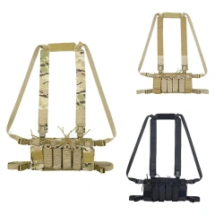 Outdoor Tactical Camouflage Chest Rig Tactical Molle Tactical Chest Rig Vest With Magazine Pouches Tactical Vest Chest Rig Outdoor Tactical Chest Rig for Hunting Lightweight Tactical Chest Vest with Mag Pouch Tactical Modular Chest Rig