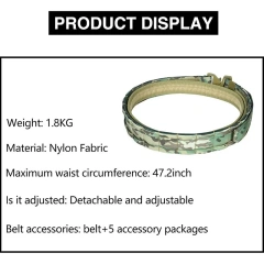 Heavy Duty High Density Durable Hunting Material Tactical Belt with Pouches Duty Belts Outdoor Work Wear-resistant Belts  Wholesale multifunctional sport enthusiasts Tactical Belt Fashionable wear-resistant Duty Belt Quick-Release with Pouches