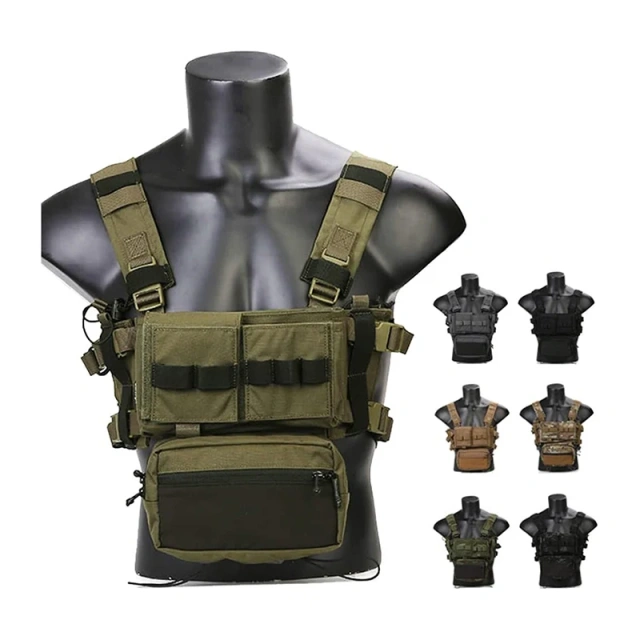 Customized Tactical Gear Vest Chest Rig Tactical Micro Vest for Hunting Camouflage Tactical Modular Chest Rig  High Quality Tactical Vest Gear Chest Rig Tactical Micro Chest Rig Outdoor Training Security Chest Rig