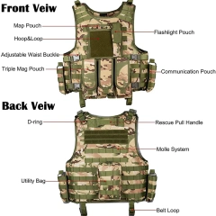 High Quality Outdoors Training Vest Outdoors Breathable Tactical Vest for Outdoor Adjustable Lightweight Tactical Hunting Vest Hot selling lightweight outdoors Training Vest Quick Release Vest Training Paintball Vest