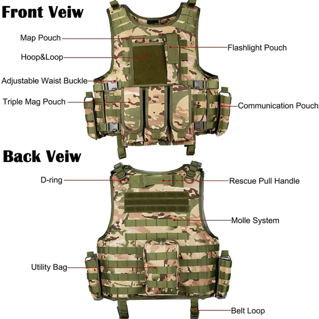 High Quality Outdoors Training Vest Outdoors Breathable Tactical Vest for Outdoor Adjustable Lightweight Tactical Hunting Vest Hot selling lightweight outdoors Training Vest Quick Release Vest Training Paintball Vest