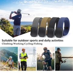 Wear-resistant Sports Stretch Belt Tactical Nylon Belts with Buckle Work Casual Outdoors Men's Tactical Belt  High Quality Men Ratchet Sports Training Belt Tactical Nylon with Automatic Slide Buckle Casual Golf Belt