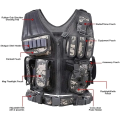 Mesh Breathable Wear-resistant Vest Adjustable Durable Training Uniform with Detachable Belt & Holster Training Vest  Breathable Right Hand Training Vest Men Workout Adjustable sports equipment Vest