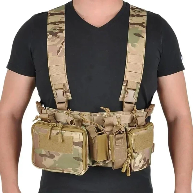 Wholesale Tactical Accessories Chest Rig Men Nylon Molle System Chest Rig Tactical Vest Tactical Rig Harness Good Quality Micro Tactical Chest Rig Multi-function Tactical Chest Rig Vest Outdoor Camouflage Harness Chest Rig