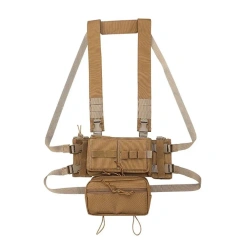 Tactical Chest Pouches Rig with Mag Pouch Tactical Vest for Chest Multifunctional Tactical Hunting Modular Rig Vest military Outdoor Tactical Gear Chest Rig Tactical Molle Vest Pouch Bag Carrier Camouflage Tactical Chest Rig