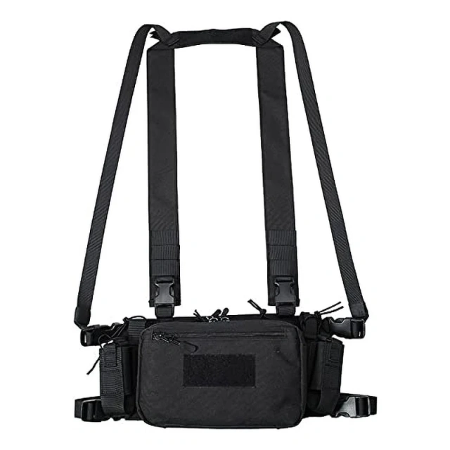 Outdoor Utility Tactical Chest Rig With Magazine Pouch Quick Release Camouflage Molle Vest Tactical Camouflage Chest Rig Customized Heavy Duty Tactical Style Chest Rig Wide Harness Tactical Vest Chest Hanging Tactical Chest Rig for Hunting