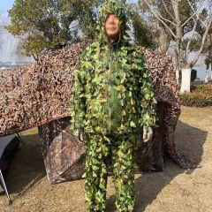 New Jungle Woodland Forest Ghillie Suit for Hunting Cosplay Zipper style Camouflage suit 3d Leafy Ghillie Suit Outdoor Ghillie Suit Hunting Suits Pants 3D Leaf Camo Camouflage Coveralls Youth Adult Training Lightweight Clothes