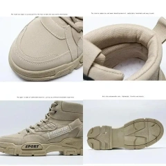 Fashionable Oxford Boots Men Ankle Boots Tactical Outdoor Booties High Top Shoes for Men Platform wear-resistant Work Boots Wholesale Military Sport Outdoor Hiking Boots Work Tactical Boots Tactical Waterproof Casual Comfortable Hiking Oxford Boot