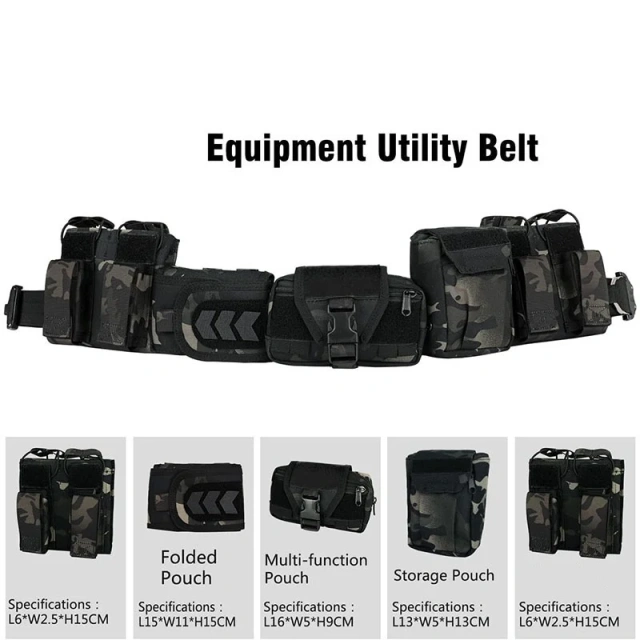 Wholesale High Density Material Multifunctional Tactical Belt with Accessories High Quality Duty Belts Security Duty Equipment  Quick-release Buckle Multi-functional Tactical Belt Training Equipment Outdoor Hunting Multifunctional tactic Waist Belt