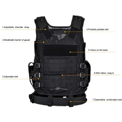 Hot Selling 600D Encrypted Nylon Fabric Training Vest Breathable Tactical Vest for Outdoor Hunting Training Vest  Training Vest Children Adjustable Outdoor Clothing multifunctional Wear-resistant Training Vest
