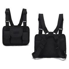 Outdoor Sports Gear Tactical Vest Multi-Functional Tactical Chest Rig Pouch with Strap Tactical Vest Rig Customize Tactical Gear Chest Rig Tactical Style Chest Rig Adjustable Detachable Camouflage Molle Chest Rigs