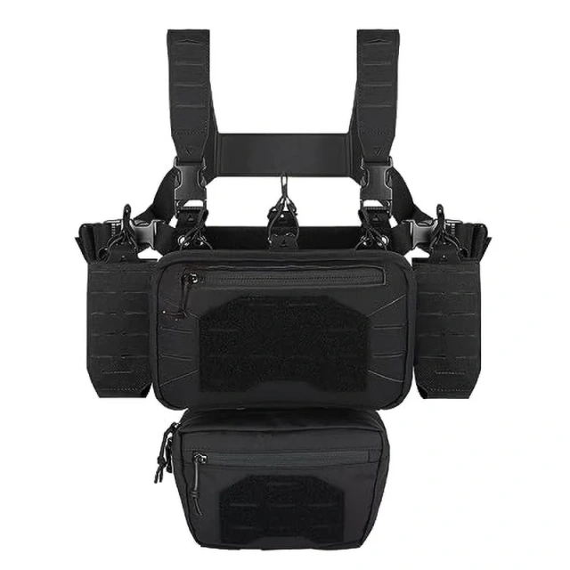 Tactical Chest Mini Rig Quick Release Multifunctional Tactical Vest Outdoor Tactical Vest Chest Rig with Multi-Pockets Custom Outdoor Tactical Chest Rig Heavy Duty Training Mini Rig Vest Outdoor Protective Tactical Chest Rig