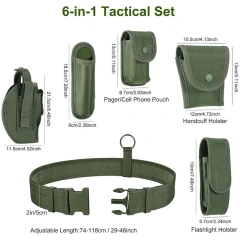 Fashionable Modular Equipment Security Utility Tactical Belt with Components Pouches Bags Holster for Security Hunting   Wholesale Durable multifunctional Tactical Security Duty Belt Multifunctional Holster Flashlight Pouch Utility Kit Belts