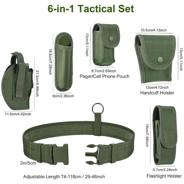 Fashionable Modular Equipment Security Utility Tactical Belt with Components Pouches Bags Holster for Security Hunting   Wholesale Durable multifunctional Tactical Security Duty Belt Multifunctional Holster Flashlight Pouch Utility Kit Belts
