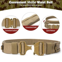 Modular Sport Enthusiasts High Density Material Quick Release Tactical Heavy Duty Belt High Density Material Tactical Belt  Lightweight Men's Magnetic Buckle Quick Release Belts Tactical Nylon Waist Adjustable Training Belt