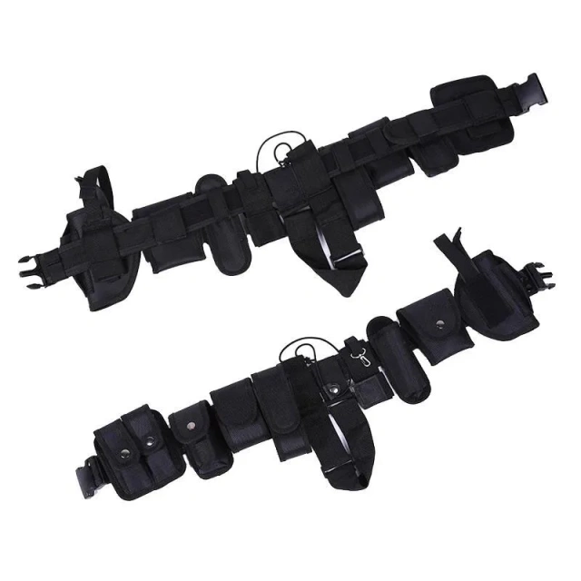 Fashionable Multifunctional Durable Outdoor Sports Gear Equipment Hunting Multifunctional Tactical Durable Belt with Pouches  Wear-resistant Lightweight stab-proof Sports Training Sports Adjustable Training Canvas Web Belt Durable Tactical Belt