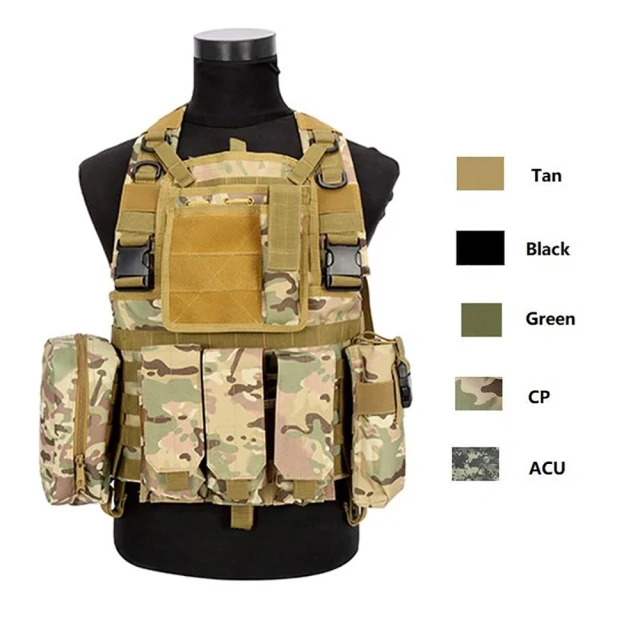 Hot Sale Training Equipment Tactical Vest Outdoor Tactical Vest Chest Rig for Hunting Tactical Pouches Chest Rig Hunting Equipment Camouflage Carrier Chest Rig Tactic Carrier Chest Rig with Magazine Pouch Tactical Chest Harness Vest