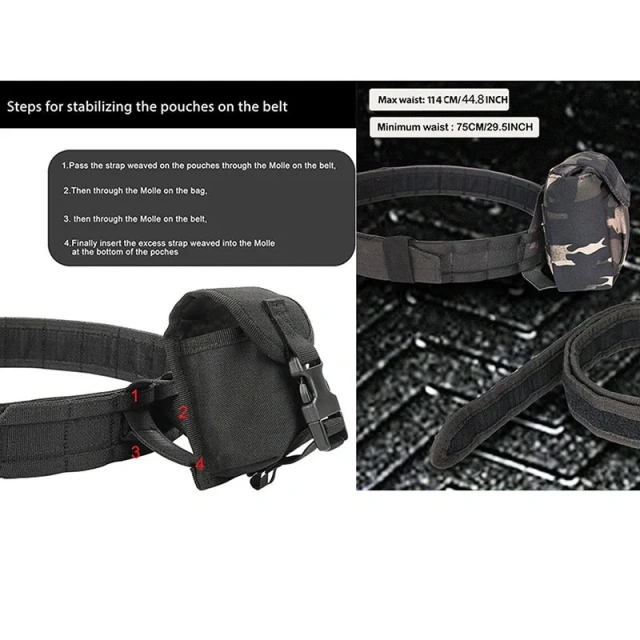 High Density Material Multi Function Tactical Belt with Quick Release Accessory Pouches Duty Belt for Men Modular Equipment  Tactical belt training duty security equipment accessories waist bag multi-functional nylon waterproof tactic Waist Belt