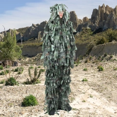 Ghillie Suit Professional Outdoor Camouflage Clothing Hunting Mesh Suit for Outdoor Activities Lightweight Jungle Ghillie Suit for Outdoor Woodland Camo Suit Made of Mesh Fabric Outdoor Hunting Clothing