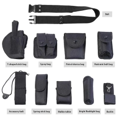 Wholesale Multifunctional Wear-resistant Tactical Security Duty Belts Holster Flashlight Pouch Sets Utility Kit Belt Duty Belt  Durable Wear-resistant Lightweight Sports Tactical Belt Adjustable Training Quick Release Nylon Belt