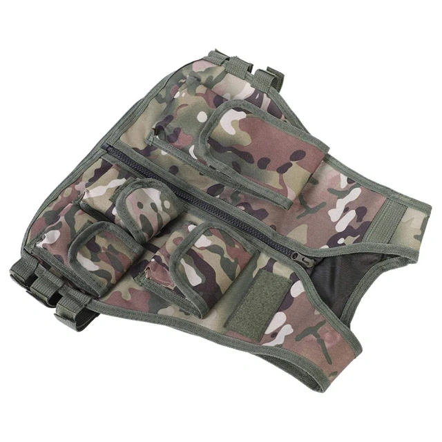 High Quality Durable Training Vest for Children Adjustable Camouflage Assault Training Vest Outdoors Games Tactical Vest Training Cross Draw Vest Wear-resistant Lightweight stab-proof Sports Training vest