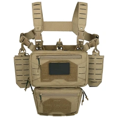 Tactical Chest Rig Multifunctional Adjustable Tactical Vest with Mag Pouches Outdoor Camouflage Chest Rig Tactical Micro Chest Rig with Magazine Holder Tactics Security Vest Outdoor Tactics Chest Rig