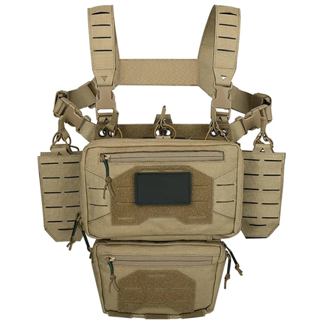 Tactical Chest Rig Multifunctional Adjustable Tactical Vest with Mag Pouches Outdoor Camouflage Chest Rig Tactical Micro Chest Rig with Magazine Holder Tactics Security Vest Outdoor Tactics Chest Rig