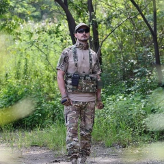 Heavy Duty Tactical Chest Rig Tactical MOLLE Chest Rig Vest with Straps Outdoor Tactical Chest Rig Outdoor Tactical Gear Molle Vest Pouch Bag Carrier Camouflage Tactical Chest Rig Heavy Duty Tactical Chest Rig Vest