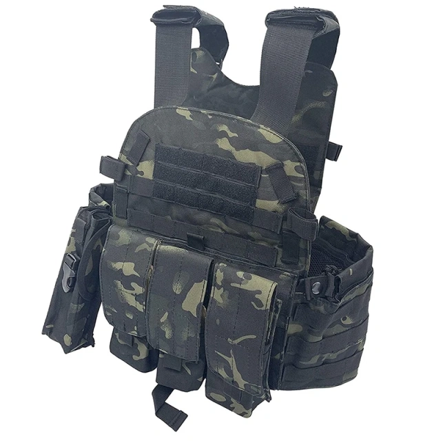 Men's Breathable Protective Training Vest Outdoor Lightweight Assault Vest Adjustable Multifunctional Tactical Vest Training Vest outdoors Breathable Paintball Vest Outdoor Equipment for Men