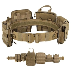 Detachable Utility Belt Adjustable Comfortable Heavy Duty Tactical Belt for Daily Commuting Hunting Simulated Training  Lightweight Outdoor Sports Gear Equipment wear-resistant Hunting Tactical Belt with Pouches sport enthusiasts tactic Waist Belt