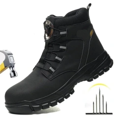 Durable Waterproof Tactical Safety Boots Outdoor Men Work Boots Anti-smash Stab-resistant Safety Oxford wear-resistant Boot Winter Boots Men Women Tactical Warm Plush Snow Boots Comfortable Outdoor High Top Cotton Shoes Non-slip Ankle Oxford Boots
