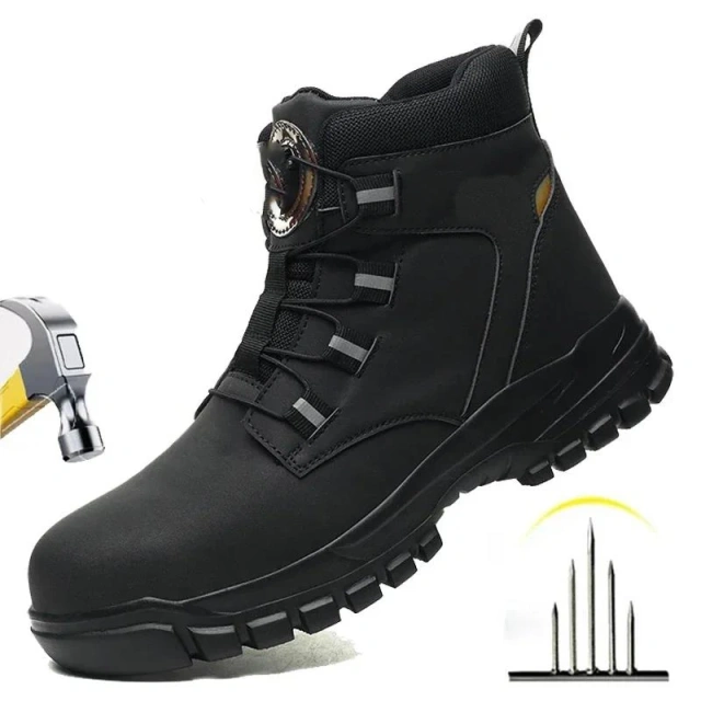 Durable Waterproof Tactical Safety Boots Outdoor Men Work Boots Anti-smash Stab-resistant Safety Oxford wear-resistant Boot Winter Boots Men Women Tactical Warm Plush Snow Boots Comfortable Outdoor High Top Cotton Shoes Non-slip Ankle Oxford Boots