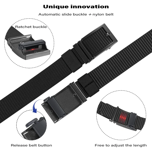 Adjustable Durable Multifunctional Wear-resistant Nylon Web Tactical Belt with Automatic Slide Buckle Ratchet Belt  Premium Lightweight Tactical Flashlight Pouch Sets Mountaineering Multifunctional Utility Kit Belt Duty Belt Security Duty Belts