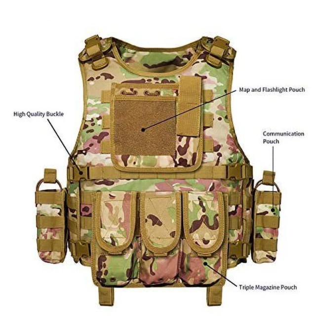 Customized Fashionable Wear-Resistant Hunting Vest Lightweight Training Vest Outdoors Breathable Tactical Climbing Vest  Adjustable Weighted Vest multifunctional Training Vest for Training Weight Vest Plates