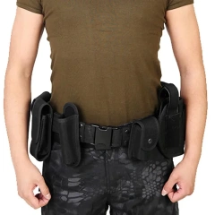 Wear-resistant Lightweight Utility Outdoor Belt Waist Bag Durable Pouch Men Security Guard Patrol Kit  Wholesale High Quality Fashionable Tactical Belt with Quick Release Accessory Pouches multifunctional Duty Belt for Men