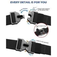 Fashionable Durable Wholesale Men's Fashionable Multifunctional Tactical Belt Heavy Duty Style Buckle Belt  Multi-functional Adjustable Outdoor Black Hunting Tactics Duty Security Belt Premium equipment Camo tactic Waist Belt