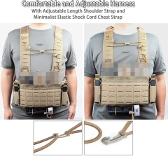 Tactical Equipment Chest Rig Tactical MOLLE Micro Vest with Mag Pouch Adjustable Camo Harness Tactical Vest Camo Gear Hunting Tactical Chest Vest Chest Rig with Mag Pouch Outdoor Training Tactical Vest Chest Rig