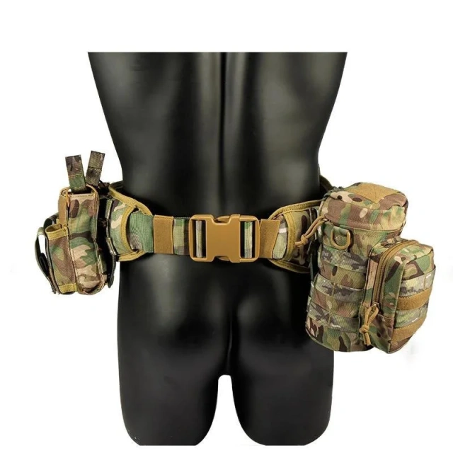 Outdoor Camouflage Multi-functional Tactical Waist Wrap Combination Belt Accessories Bag Fanny Pack Tactic Waist Belt   High Quality Wholesale Canvas Sports Training Tactical Belts Durable Adjustable Training Tactical Belts