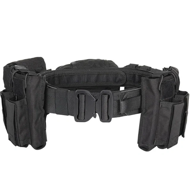 Outdoor Men Tactical Multi Function Heavy Duty Mountaineering High Density Material Belts Utility Belts with Pouches  Training durable Tactical Inner Belt Hook Loop Lining Inner Duty Belt for Men Waist Gear