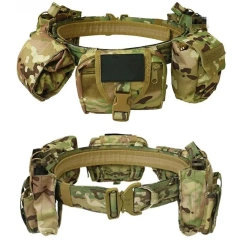 Quick-release Buckle Tactical Waist Bag Adjustable Strap Hunting Tactical Duty Security Traffic Belt Waist Seal Equipment  Fashionable Lightweight Tactical Belt Men Rigger Nylon Web Work Belt with Quick Release Heavy Duty Buckle