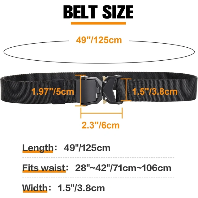 Wholesale Wear-resistant Tactical Belt Casual Men's Nylon Web Work Heavy Duty Quick Release Buckle Work Belt  Outdoor Premium Detachable Camping and Everyday Use Duty Belt Rig Kit Tactical Duty Belt Handcuff Case Radio Holder Belts